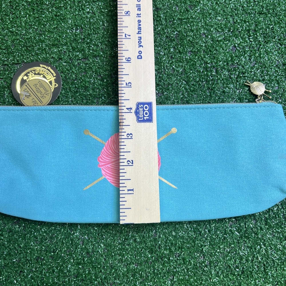 PROCRASTIKNITING‎ Knitting Needles Zippered Pouch For 10" Needles Teal NWT - Picture 8 of 8